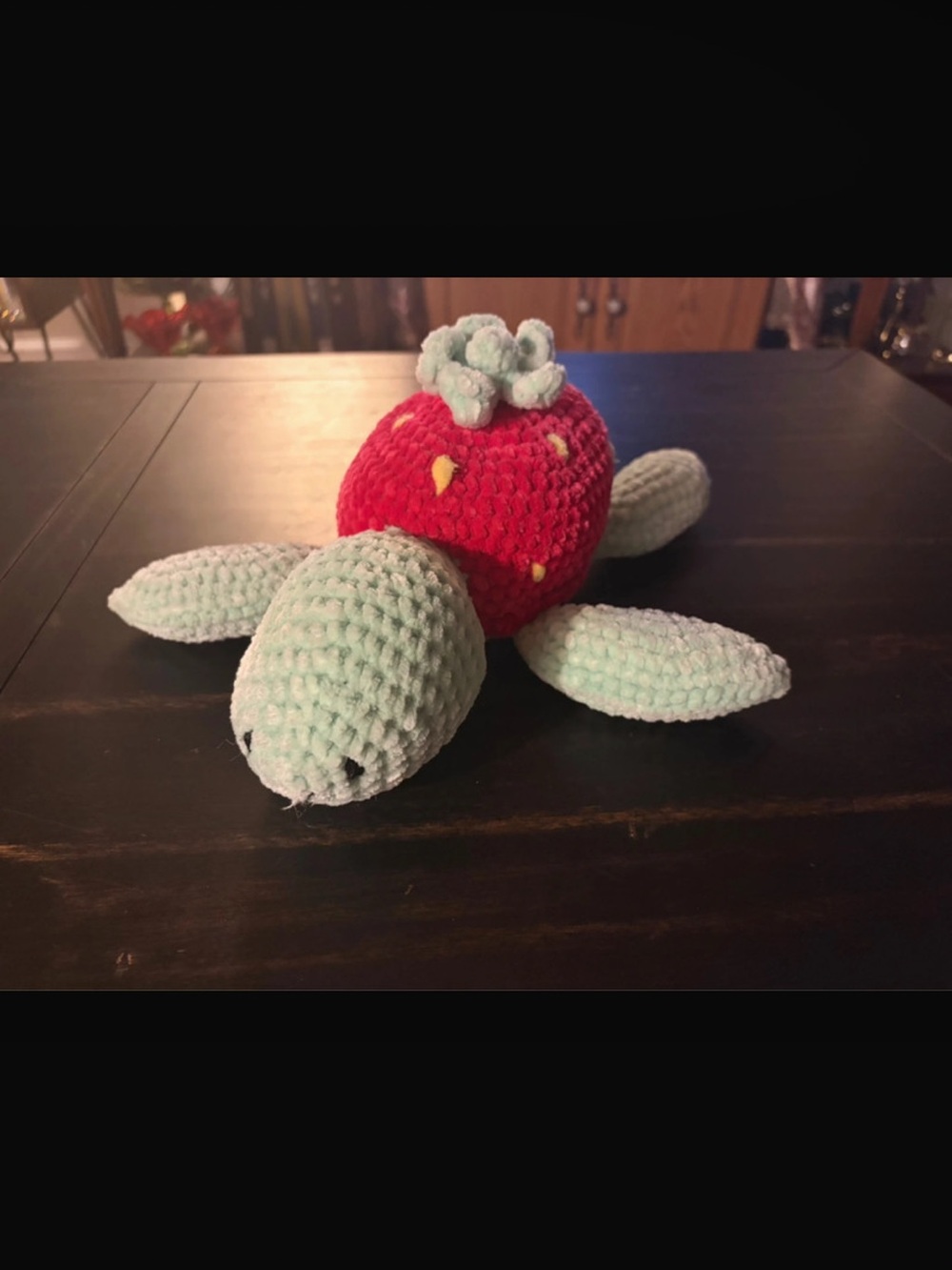Crocheted Strawberry Turtle